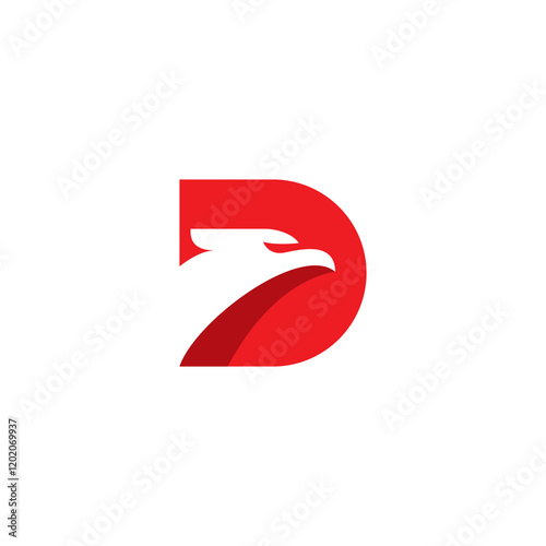 Letter D Eagle Logo Vector Illustration