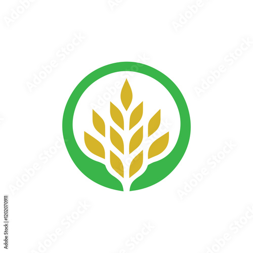 organic wheat grain icon. Vector wheat logo design