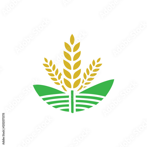 organic wheat grain icon. Vector wheat logo design