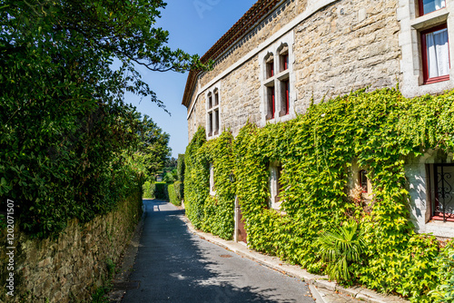 Hendaye, Pyrenees-Atlantique, France. Street in the old city