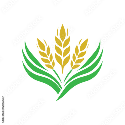 Wallpaper Mural organic wheat grain icon. Vector wheat logo design Torontodigital.ca