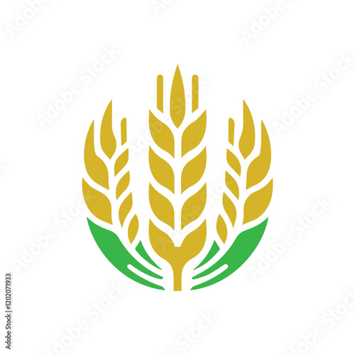 organic wheat grain icon. Vector wheat logo design