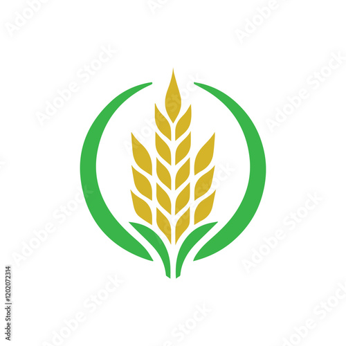 organic wheat grain icon. Vector wheat logo design