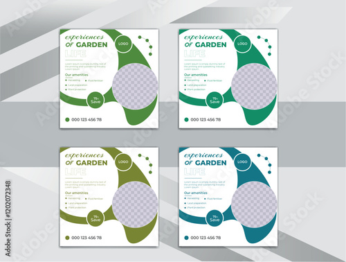 agriculture farming services or Lawn Mower Garden Service Social media post banner template design concept