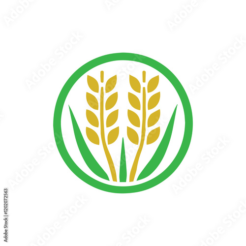 organic wheat grain icon. Vector wheat logo design