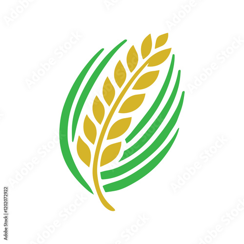 organic wheat grain icon. Vector wheat logo design