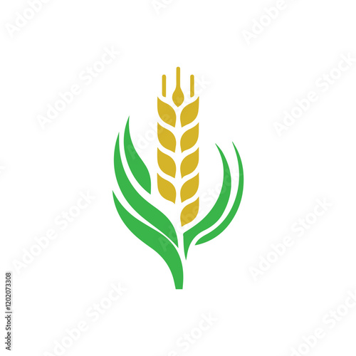 organic wheat grain icon. Vector wheat logo design