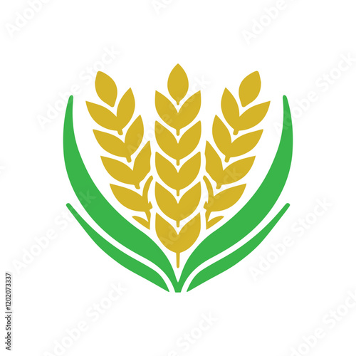 organic wheat grain icon. Vector wheat logo design