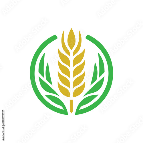 organic wheat grain icon. Vector wheat logo design