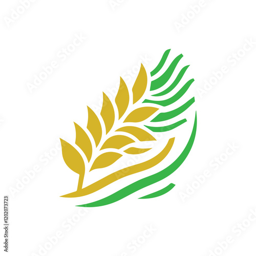 organic wheat grain icon. Vector wheat logo design