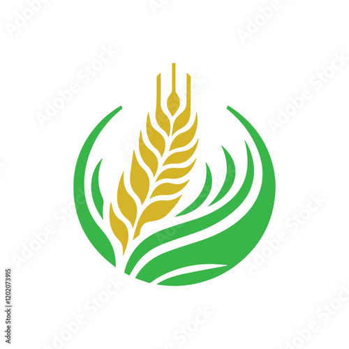 organic wheat grain icon. Vector wheat logo design
