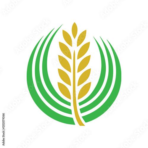 organic wheat grain icon. Vector wheat logo design
