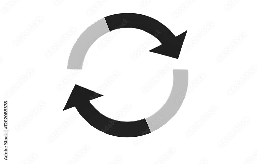 Recycling Symbol with Circular Arrows on White Background – Eco-Friendly Concept Recycling Symbol with Circular Arrows on White Background – Eco-Friendly Concept