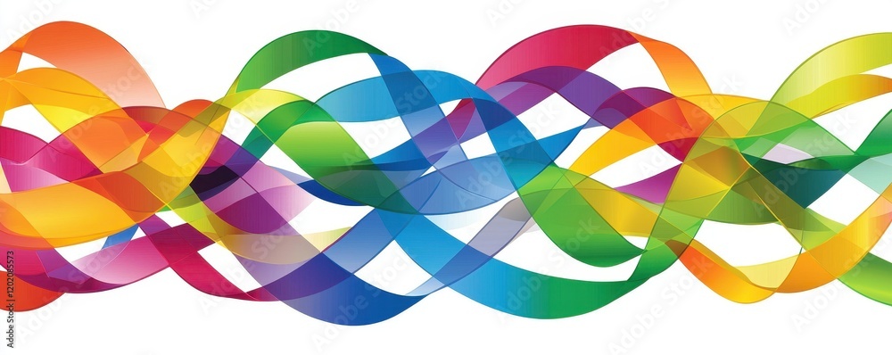 Obraz premium Colorful waves of creativity abstract design digital art vibrant environment top-down view artistic concept