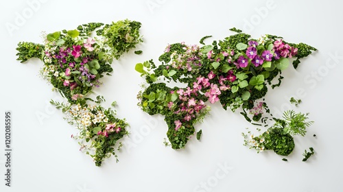 Floral World Map: A Botanical Celebration of our Planet