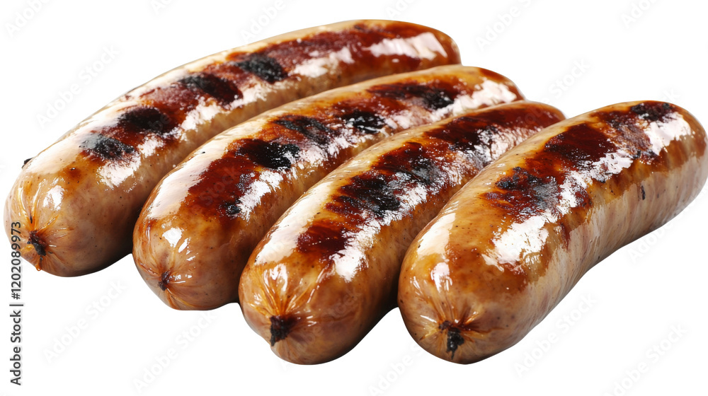 Fototapeta premium Sausages, isolated on transparent background