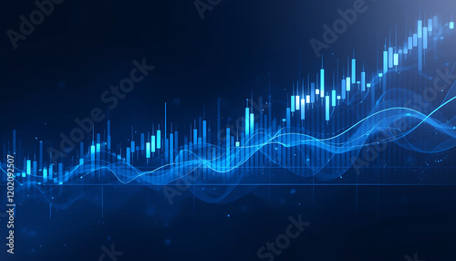 Strategy stock chart financial graph analysis market exchange on growth business technology background with money diagram trade investment or digital progress candlestick finance data global success 