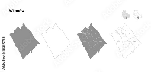 wilanow administrative map warsaw