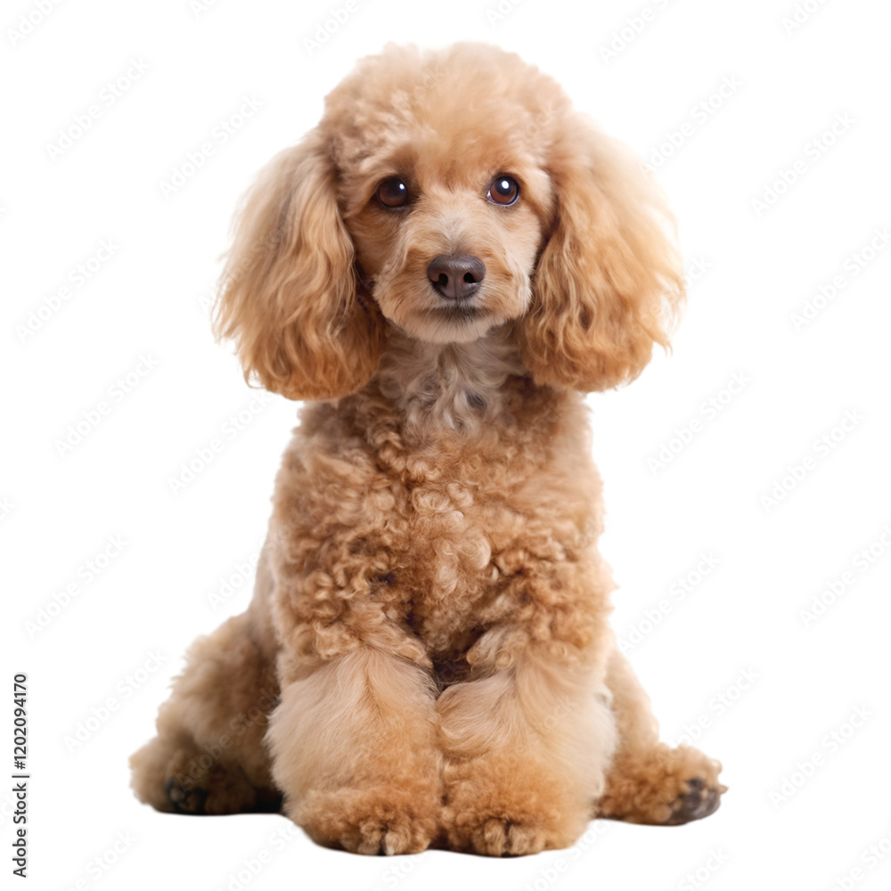 Brown poodle dog isolated on transparent background Brown poodle dog isolated on transparent background