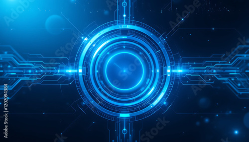 Technology digital interface artificial intelligence hologram future network abstract background computer ai information futuristic communication concept or virtual data cyberspace innovation display