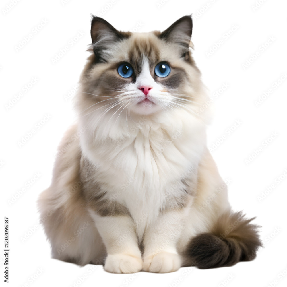 Ragdoll cat isolated on transparent background Ragdoll cat isolated on transparent background
