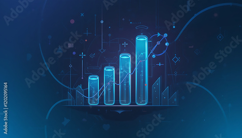 Strategy stock chart financial graph analysis market exchange on growth business technology background with money diagram trade investment or digital progress candlestick finance data global success 