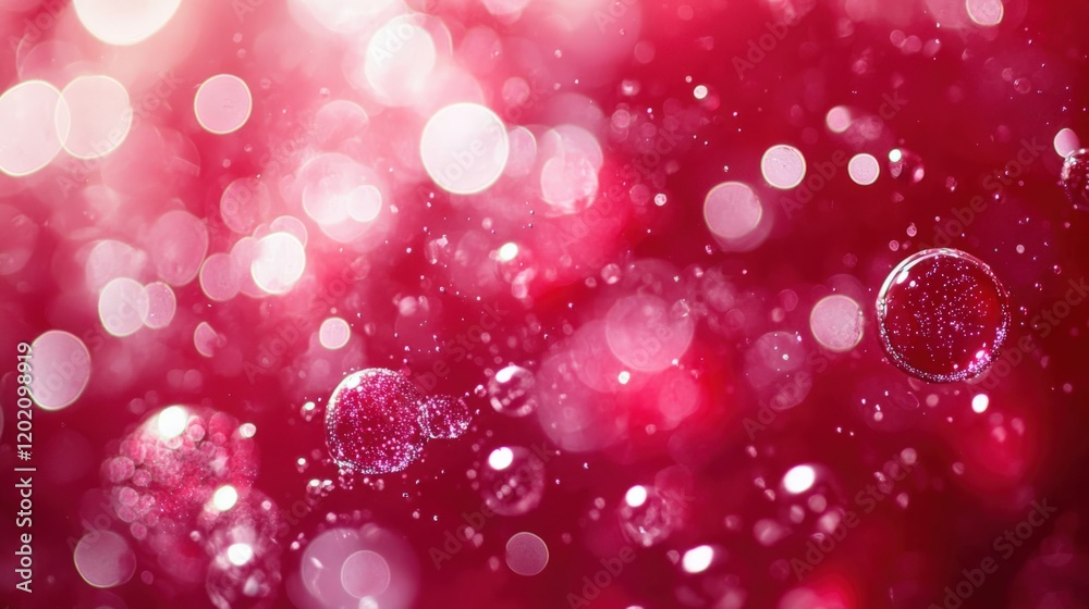 Sparkling Red Bokeh with Glittering Bubbles Sparkling Red Bokeh with Glittering Bubbles