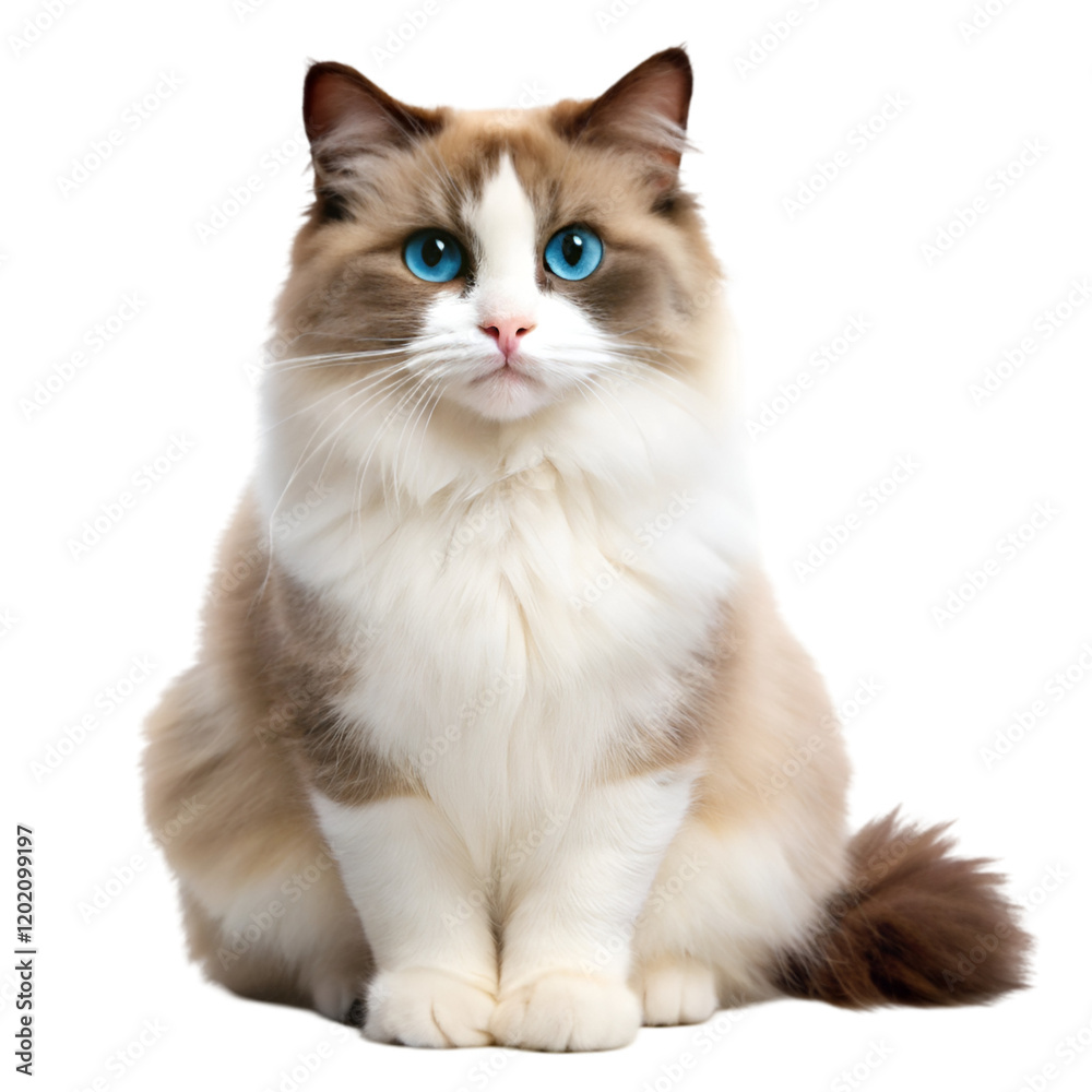 Ragdoll cat isolated on transparent background Ragdoll cat isolated on transparent background