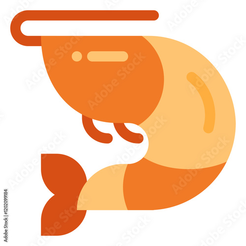 Shrimp Icon in Flat Style Suitable for Web, Apps, Presentation, or Printable Meanings