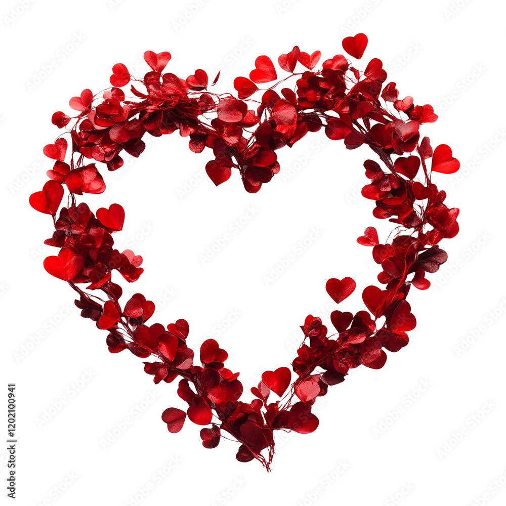 Rose leaves heart shape photo frame isolated on a transparent background Rose leaves heart shape photo frame isolated on a transparent background