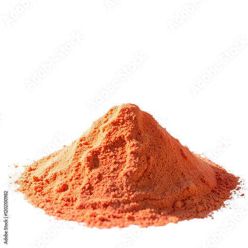Bright Orange Powder Pigment On White Background