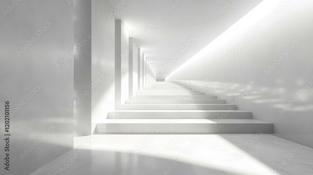 Obraz premium White Modern Architecture Stairway Interior Design