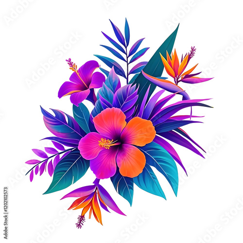 Fototapeta Naklejka Na Ścianę i Meble -  Vibrant tropical flower Bold color palette