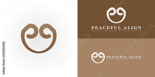 The elegant logo design features the initials PA intertwined to form a unique striking symbol. The logo is ideal for spas, wellness centers, and businesses offering holistic health and beauty services