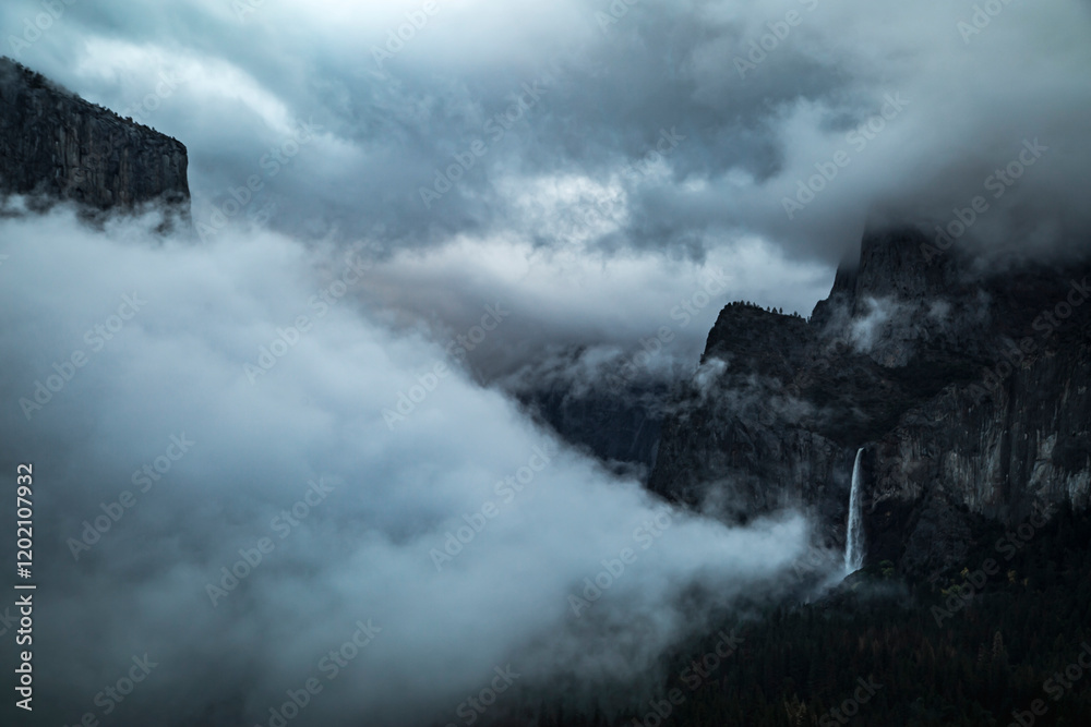 misty morning in the mountains