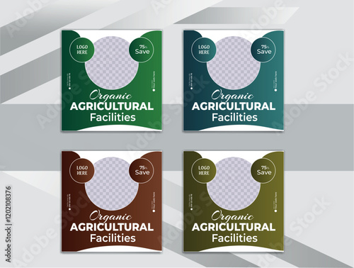 agriculture farming services or Lawn Mower Garden Service Social media post banner template design concept