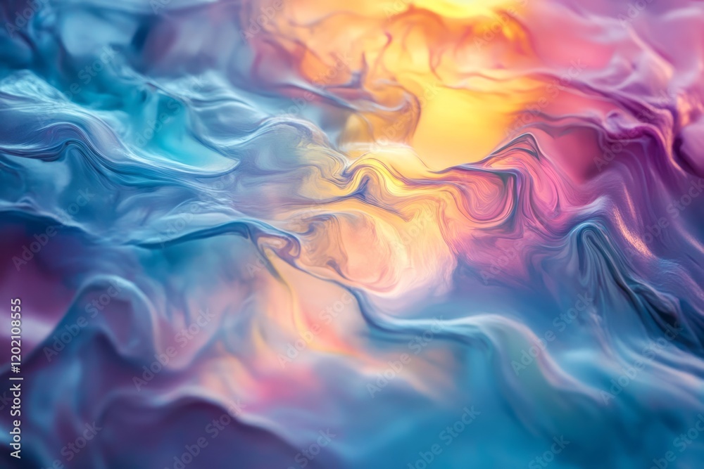 Obraz premium Abstract Swirling Pastel Colors Fluid Art Design