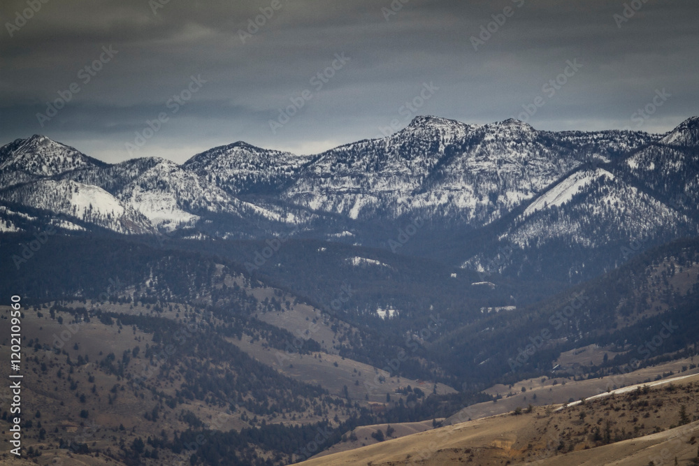 mountains in the snow