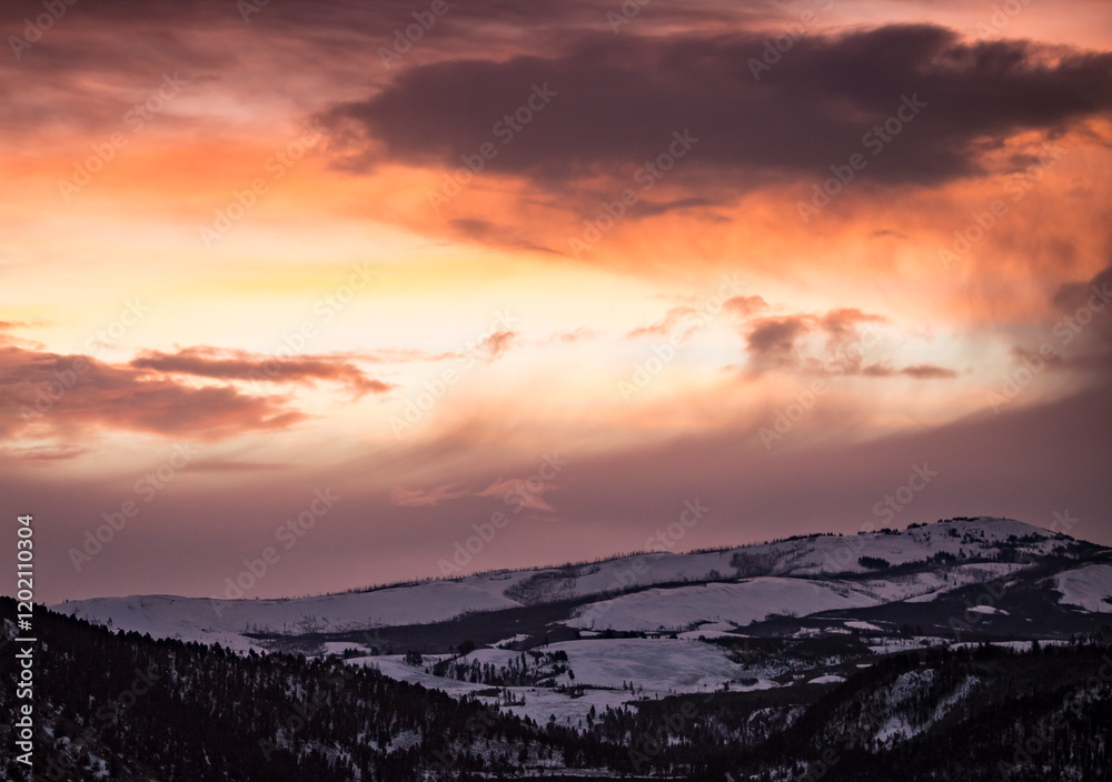 sunset in the mountains