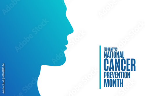 February is National Cancer Prevention Month. Holiday concept. Template for background, banner, card, poster with text. Vector EPS10 illustration.