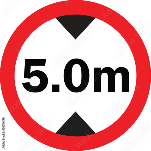 maximum height allowed sign. Flat vector illustration of traffic signs. maximum height allowed. red circle.  isolated on white background.
