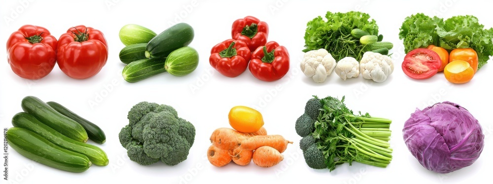 Healthy eating background / studio photography of different fruits and vegetables isoleted on white backdrop, top view. High resolution product. Healthy eating background / studio photography of different fruits and vegetables isoleted on white backdrop, top view. High resolution product.