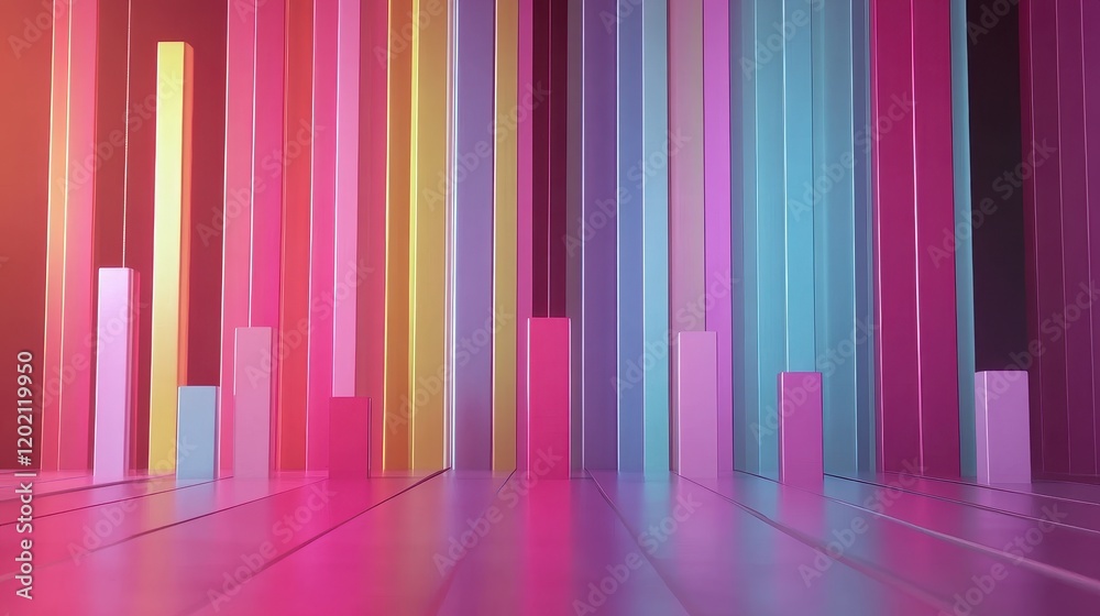 Obraz premium Bar graph flat design front view financial theme animation vivid.