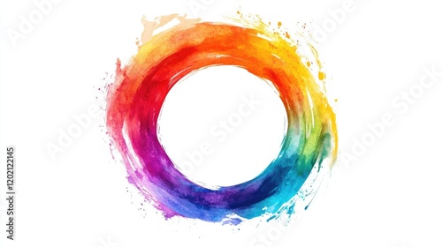 Rainbow Circle on White Background