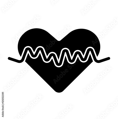 Icon Glyph - Heart rate and heart health
