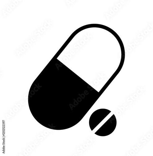 Icon Glyph - tablet and capsule medicine for health