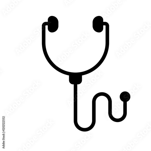 Icon Glyph - Doctor's stethoscope to examine the patient