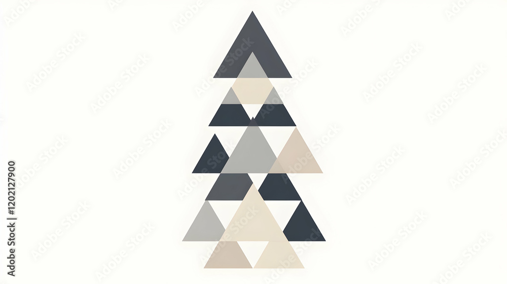 Simple line art of abstract triangles stacked vertically in shades of gray and beige on a white background, creating a clean minimalistic design Simple line art of abstract triangles stacked vertically in shades of gray and beige on a white background, creating a clean minimalistic design