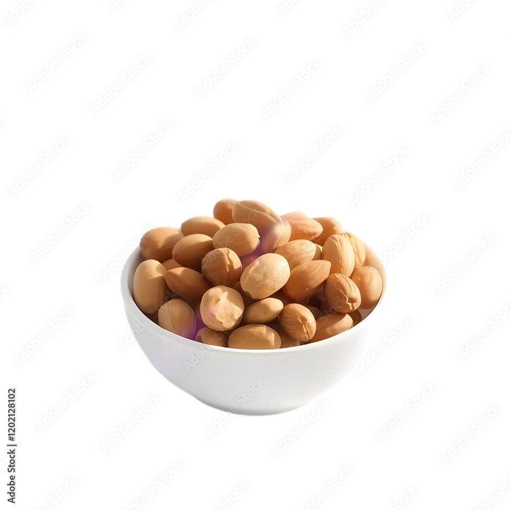Fresh and roasted almonds arranged in a white bowl ready for snacking or cooking Fresh and roasted almonds arranged in a white bowl ready for snacking or cooking