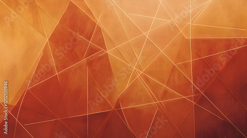 Warm earth-toned gradient in terracotta and ochre hues, with thin intersecting lines adding a geometric touch